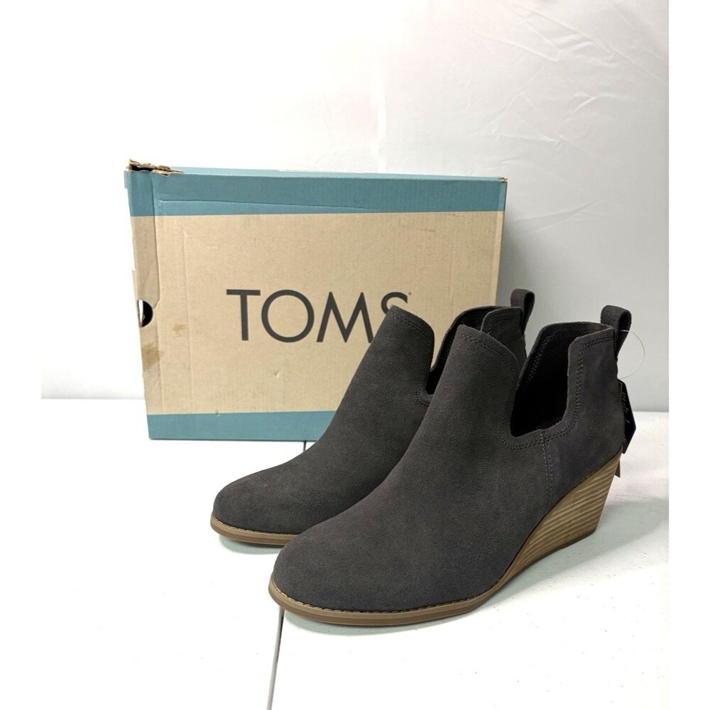 TOMS Kallie Wedge Bootie in Pavement Grey Women's Size 8.5 New in Box